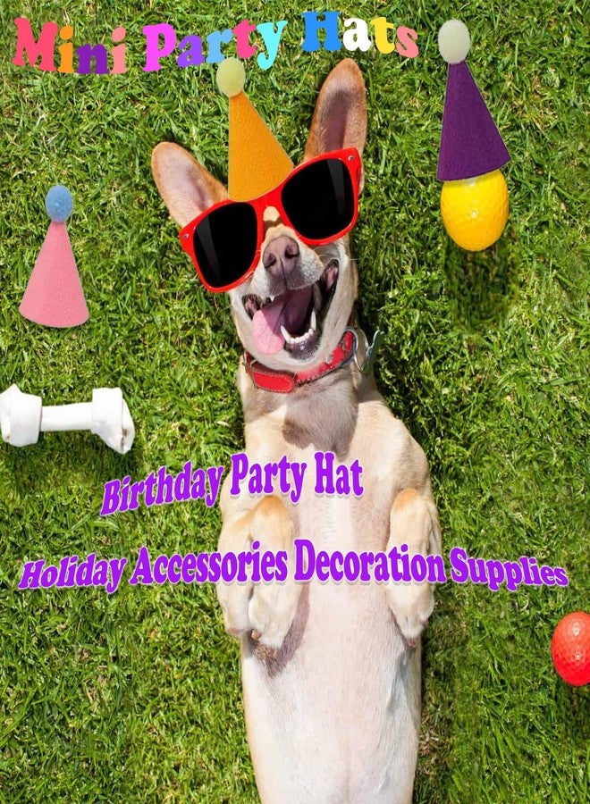 Ldmfcpa 24 Pcs Mini Party Hats for Stuffed Animals, Colorful Mini Felt Cone Hats for Dolls Dogs Cats Rabbits Toys, Birthday Party Hat Holiday Accessories Decoration Supplies (24) - Image 5